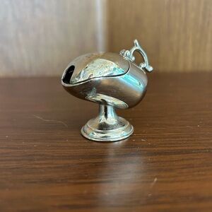 Vintage salt cellar sugar scuttle container OR ashtray silver plated